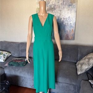 Simons Emerald Green V-Neck Jumpsuit